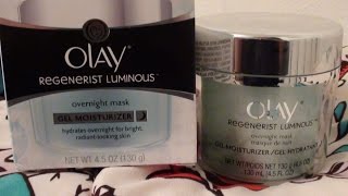 Olay Regenerist Luminous Overnight Gel Mask  REVIEW [upl. by Htebaras]