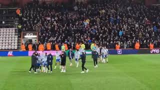 Watch as Brighton players celebrate hardearned win with away fans at Bournemouth [upl. by Eintruoc]