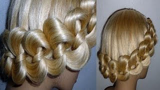 Wunderschöne Frisur für mittel Haare flechten AbiballHochzeitCute Prom Hairstyle Peinado hermoso [upl. by Llenehc]