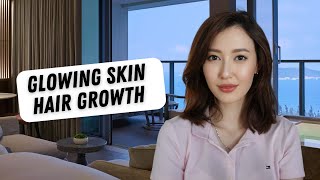 Glowing skin  Hair growth Calecim 1 year update [upl. by Ahsuatan]