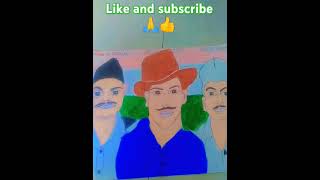 Rajguru  Bhagat Singh sukhdev Ki drawing Jai Hindi Jai Bharat 👍👍 [upl. by Elmira]