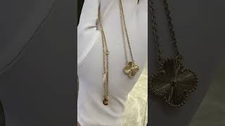 Custom Made Van Cleef Arpels Vintage Alhambra Guilloche Necklace 18K Yellow Gold For Men And Women [upl. by Leksehc382]