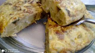 TORTILLA DE PATATAS con CEBOLLA y PIMIENTO VERDE [upl. by Foote338]