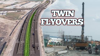 Twin Flyovers RISE on Samdech Techo Hun Sen Boulevard [upl. by Hadnama113]