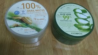 Aloe vera Gel  Snail Mucus Soothing Gel unboxing [upl. by Kayne765]