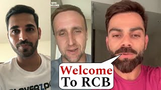 Virat kohli give Congrats after Bhuvneshwar kumar Come in RCB  IPL 2025 Auction RCB players list [upl. by Anairt]