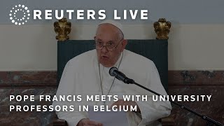 LIVE Pope Francis meets with university professors in Belgium [upl. by Halludba]