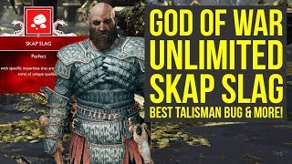 God of War New Game Plus UNLIMITED Skap Slag Tactic Talisman Bug amp More God of War 4 New Game Plus [upl. by Airasor]