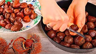 Recette FACILE de CHATAIGNES GRILLEES au FOUR 🌰🌰🌰 MARRONS CHAUDS [upl. by Sunil]