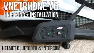 Vnetphone V6 1200 Unboxing amp Installation  Helmet Bluetooth amp Intercom Device [upl. by Adniralc]