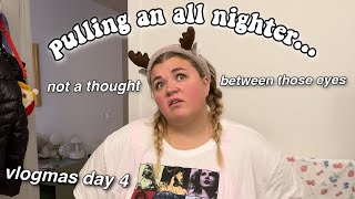 PULLING AN ALL NIGHTER almost missed my flight  tried a salad for the first time VLOGMAS DAY 4 [upl. by Nylatsyrc499]