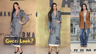 Demi Moore Stuns in Gorgeous Gray Suit amp Gucci Ensemble at Landman Premiere [upl. by Lali202]