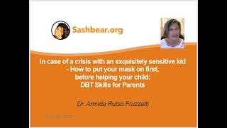 Putting your mask on first before helping your child DBT Skills for Parents  Armida R Fruzzetti [upl. by Ayek]