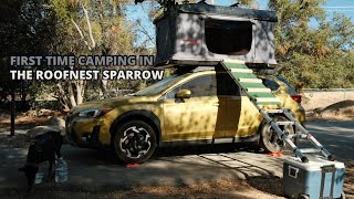 First Time Camping in The Roofnest Sparrow Adventure Roof Top Tent on My Subaru Crosstrek [upl. by Lzeil404]