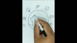 How To Draw SAVE THE EARTH ILLUSTRATION Step by Step [upl. by Yendyc]