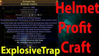 POE Explosive Trap 50divs helmet profit craft Necropolis PathOfExile 324 [upl. by Atiram968]