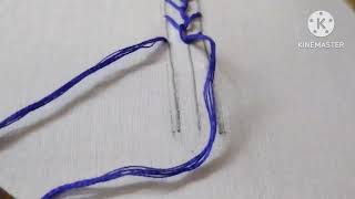 Feather Stitch Embroidery Feather❄❄ stitch design  Feather stitch tutorial [upl. by Linson]