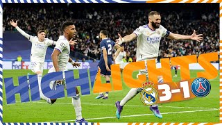 HIGHLIGHTS  Real Madrid 31 PSG  UEFA Champions League [upl. by Enirak594]