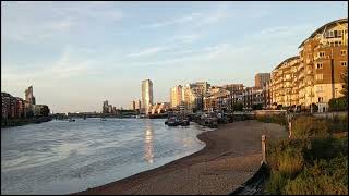 River Thames southside walk  Chelsea Bridge to Putney foot bridge [upl. by Nomolas629]