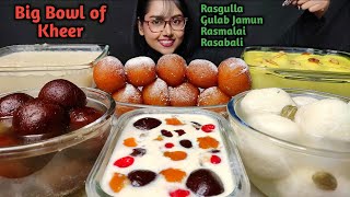 Eating Kheer Rasmalai Gulab jamun Kala Jamun  India Sweets  Asmr Eating  Big Bites  Mukbang [upl. by Eladnor]