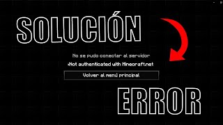 COMO SOLUCIONAR ERROR Not Authenticated With MinecraftNet [upl. by Wennerholn190]