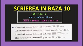 SCRIEREA IN BAZA 10 CLASA 5 MATEMATICA EXERCITII DESCOMPUNEREA NUMERELOR NATURALE FACTOR COMUN [upl. by Noryk]