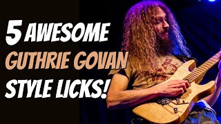 5 AWESOME Guthrie Govan Style Licks Guitar Lesson wTAB  MasterThatLick [upl. by Eelyak633]