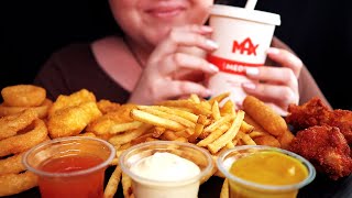 ASMR MAX Mukbang  Nuggets Wings Onion Rings Mozarellasticks Fries  Crispy Eating [upl. by Ribak]