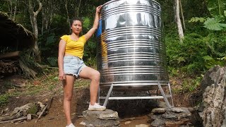 Buy plastic water pipes and iron tanks to store water Green forest life free bushcraft build farm [upl. by Gaylene]