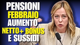 PENSIONI FEBBRAIO 2024 AUMENTI NETTI  BONUS E SUSSIDI [upl. by Ashlin327]