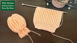 How to knit Baby Mittens  0 to 12 months for beginners  Easy Knit Mitten With Written Instructions [upl. by Selia]