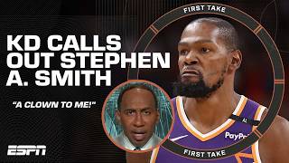 Stephen A REFUSES to reciprocate Kevin Durant’s ‘clown’ comments 🤡  First Take [upl. by Alonzo]