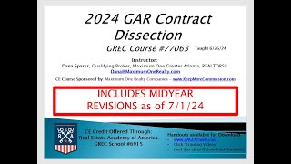 💥 2024 GAR Contract Dissection amp Mid Year Revisions  CE Class taught 62624 💥 [upl. by Abehsat]