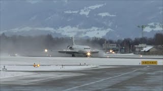 HD Avantiair Fokker 100 arrival amp departure at Altenrhein with awesome landing  17012016 [upl. by Ambros]