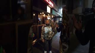 Guy walks around with a Owl on his Shoulder Downtown La [upl. by Erolyat]