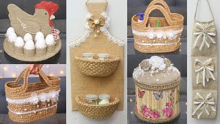 Super Useful out of Waste Material  6 Jute Craft Ideas Baskets Box [upl. by Nic401]