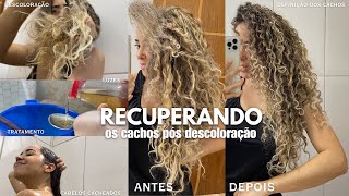 PERDI MEUS CACHOS NA DESCOLORAÇÃO  como recuperar a definição do cabelo cacheado com luzes [upl. by Bel266]