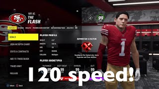 I created the fastest player in NFL history Madden 24 the flash 120 speed [upl. by Carrnan]