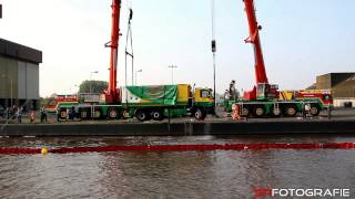 Vrachtwagen te water in Drachten bij Agrifirm  BERGING [upl. by Jacob]