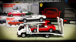 Lamley Showcase Brand New Tomica Limited Vintage Ferrari BB512i amp Isuzu Elf Hauler [upl. by Ynnig4]