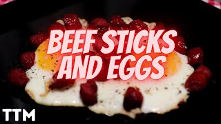 Sliced Beef Stick and Eggs in the Air Fryer Oven [upl. by Brosy124]