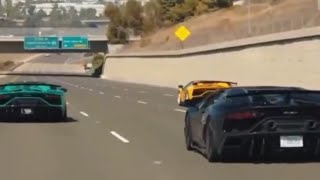 Lamborghini Highway Madness lamborghini motorsports supercars Highway speed [upl. by Ennaecarg]