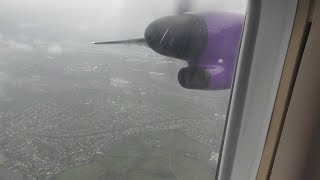 Flybe Dash 8 Q400 London Heathrow to Newquay Full Flight Windy landing [upl. by Norm]