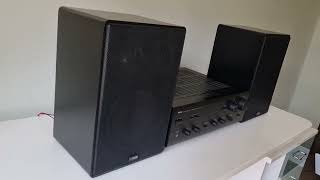 Yamaha AX570 integrated amplifier amp Canton GLE 60 speakers [upl. by Enelia]