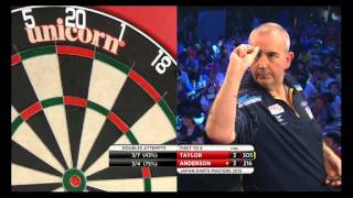 DartsJapan Masters2015 Taylor v Anderson SF [upl. by Lapointe]