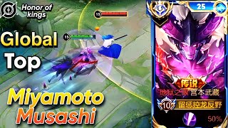 Honor of kings  Top Global Musashi Gameplay [upl. by Nolaf]