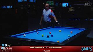 8BALL CLIFFHANGER  Shane Van Boening vs Oscar Dominguez  2018 US Open 8Ball Championship [upl. by Raff]