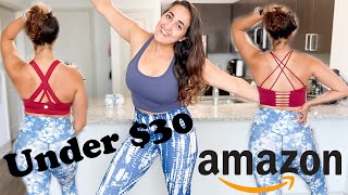 Testing Amazon Sport bras under 30  Activewear try on Haul Review [upl. by Leik]