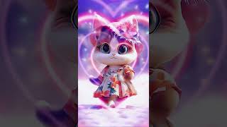 Cute Cat Dance shorts ytshorts cat ai dance animation real🧡🩷💜 [upl. by Aihsile235]