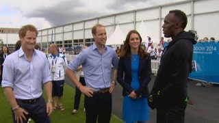 Royals meet Usain Bolt at Commonwealth Games [upl. by Derte]